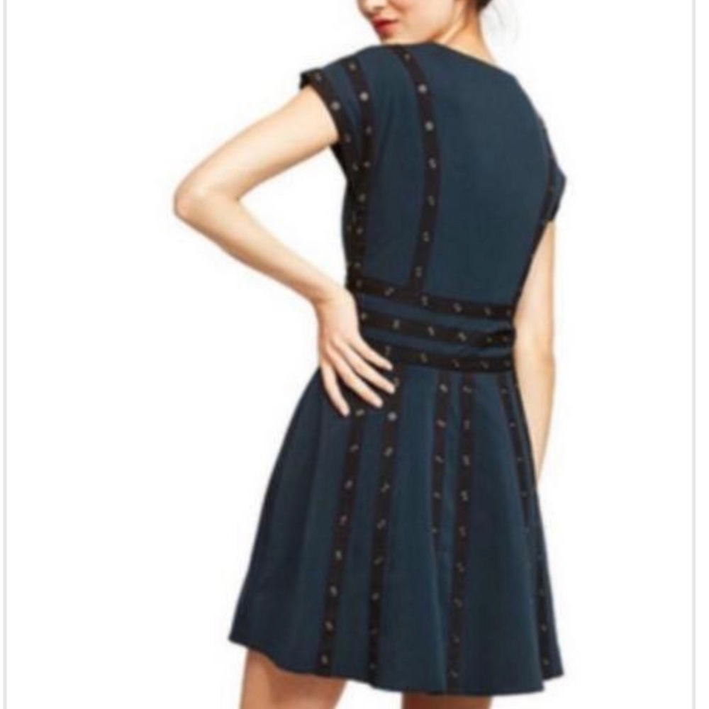 Zac Posen for Target Navy Short Sleeve Eyelet Fit-and-Flare Dress - Picture 5 of 5